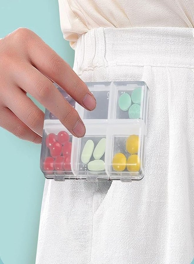 JAMBUVANTI Transparent Pill Box, Portable Medicine Box, 6 Compartments, Modern, Sleek, Contemporary, Functional, 8 x 6 x 1.5 cm - Image 5